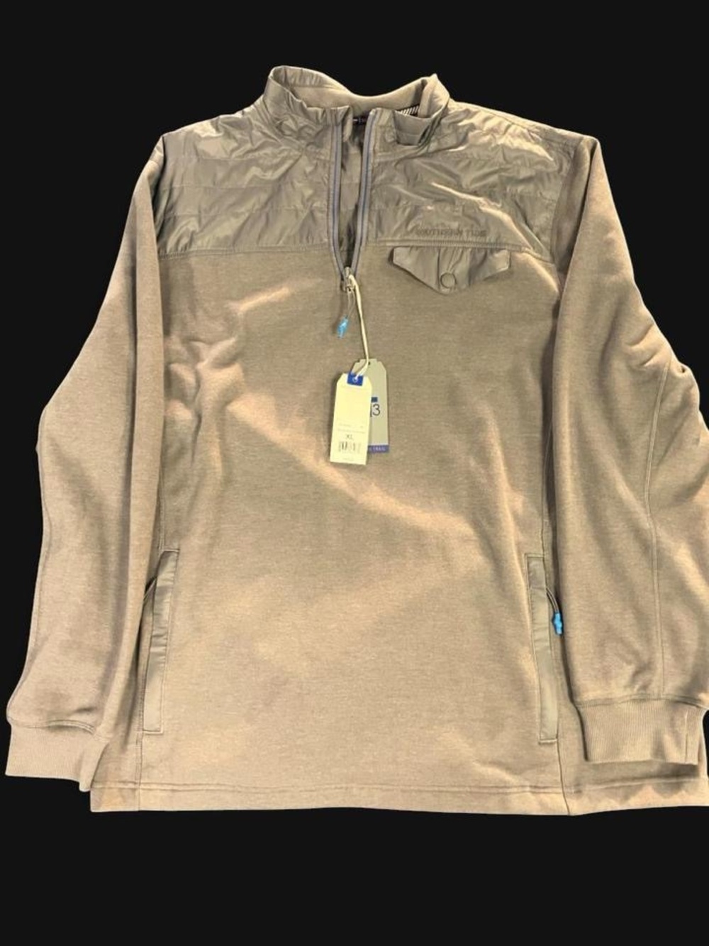 New With Tags Southern Tide Light Grey Lightweight Quarter-Zip Pullover Size XL